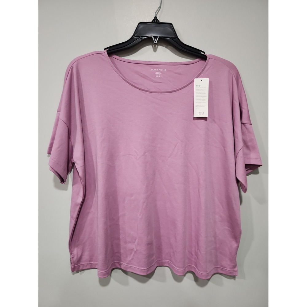 Eileen Fisher NWT Sleep Top Womens M Lilac Purple 100% Organic Cotton Box Top